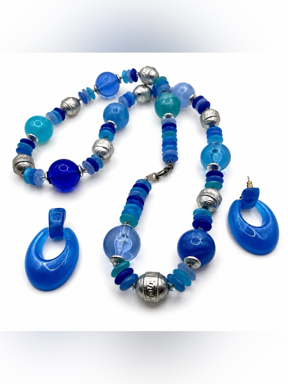 Mixed Bead Necklace and Matching Earring Set
